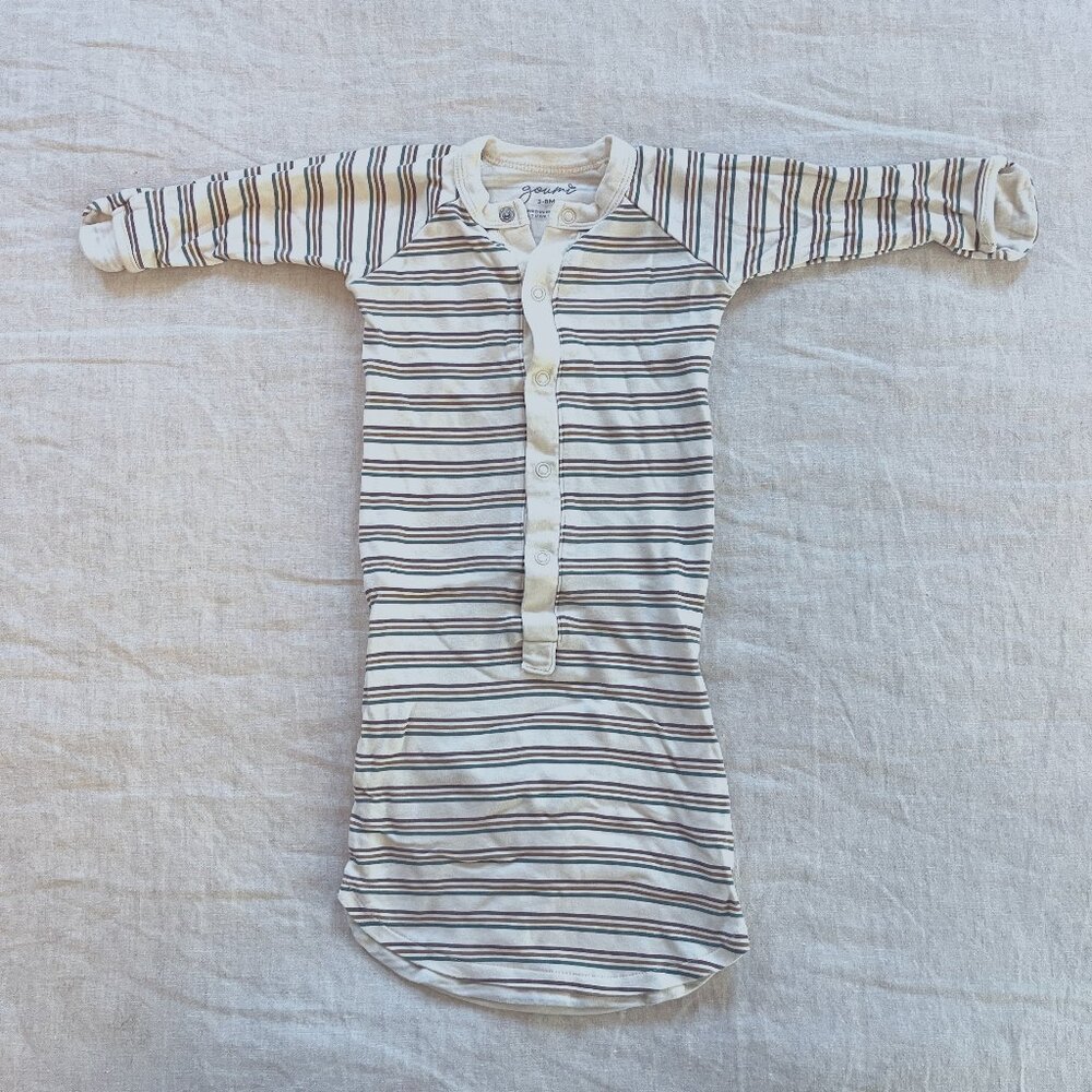 Goumi Baby Gown, 3-6 Months, Striped